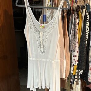 Free People White Embellished tank